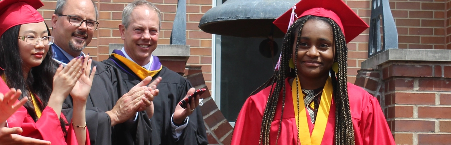 Rivermont graduate in cap and gown