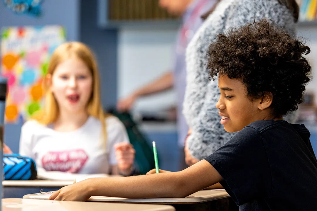 Two Rivermont students in class